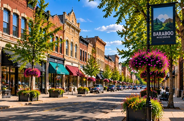 Historic downtown Baraboo Wisconsin