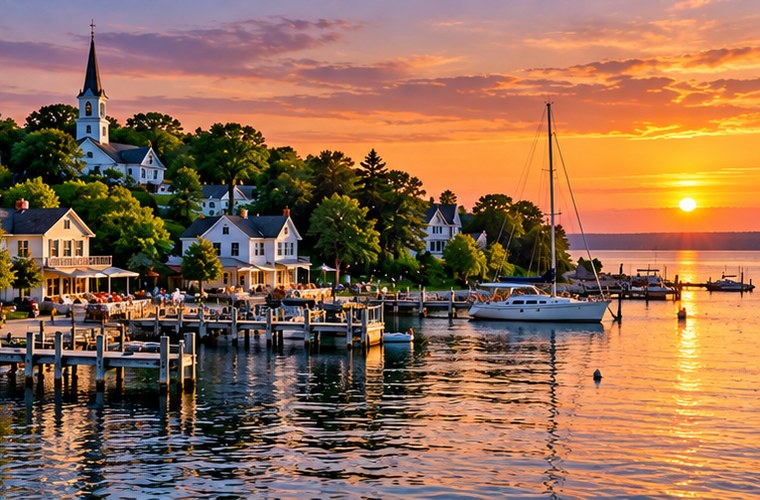 Door County Wisconsin waterfront town