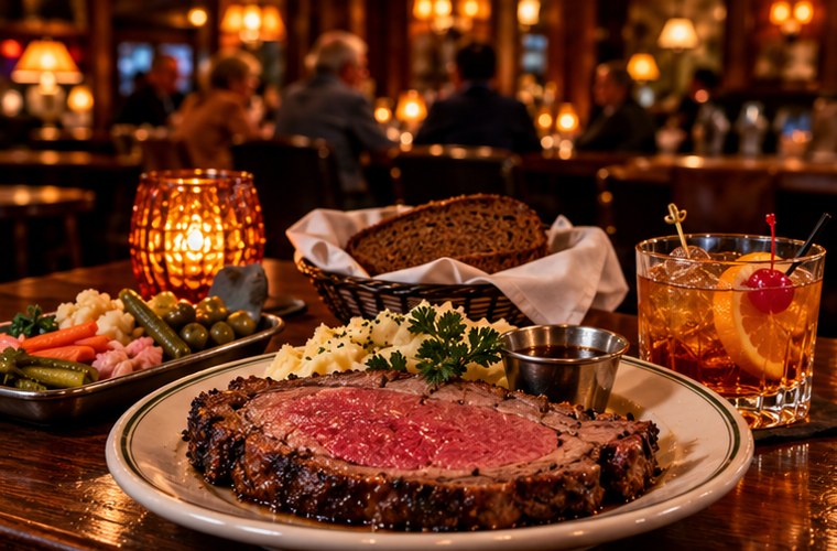 Classic Wisconsin supper club dinner
