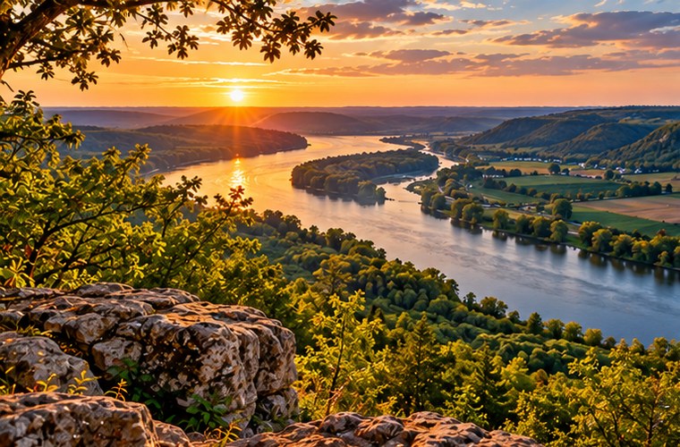Rolling hills and river bluffs in Wisconsin's Driftless Area