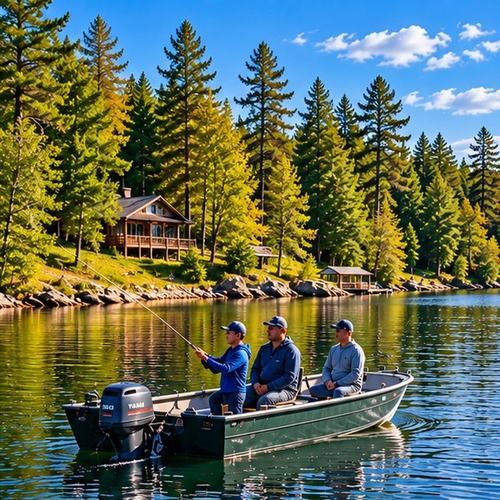 Fishing on a Northwoods lake in Wisconsin