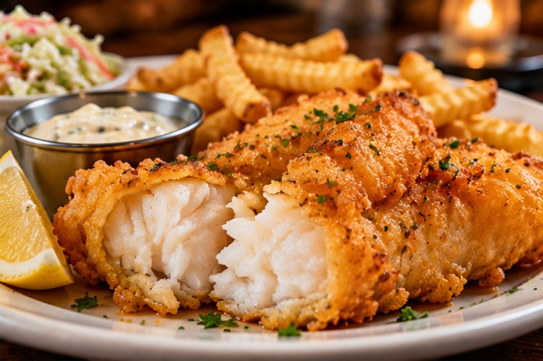 Fried cod Wisconsin fish fry