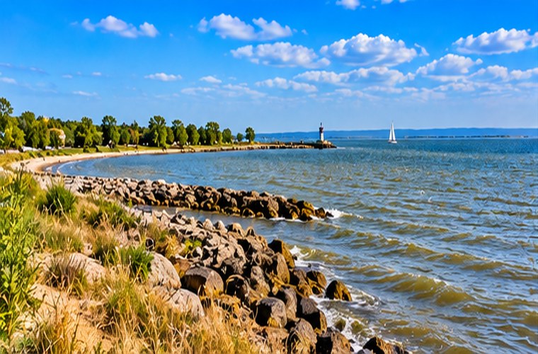 Green Bay shoreline and wetlands
