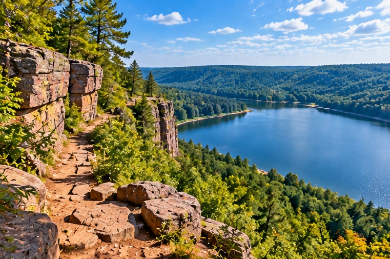 Hiking above Devil's Lake Wisconsin