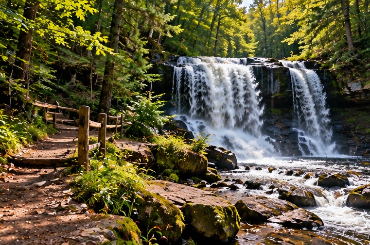 Wisconsin waterfall hiking trail