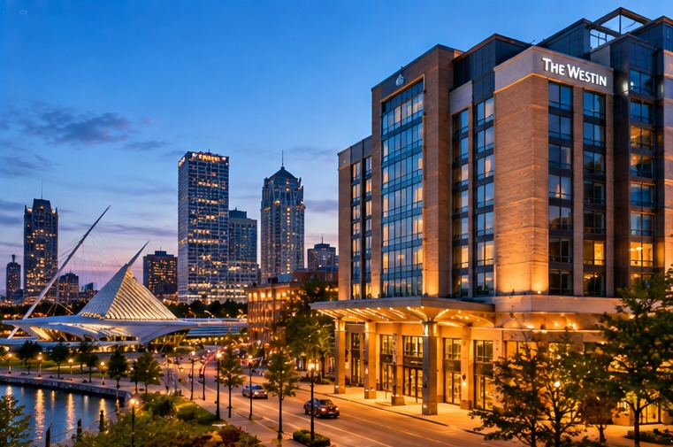Modern hotel in downtown Milwaukee Wisconsin