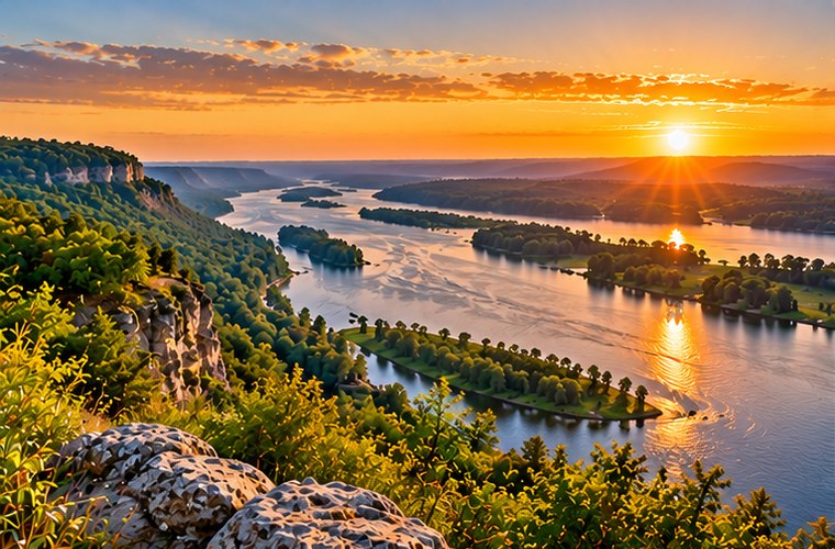 Mississippi River and bluffs along western Wisconsin