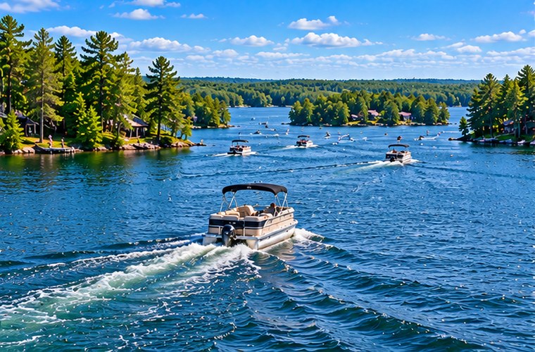 Eagle River lake chain in northern Wisconsin