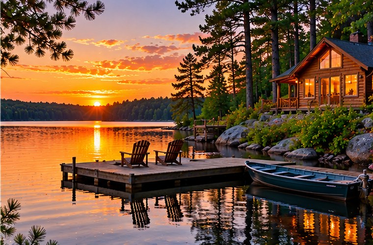 Cabin on a Northwoods Wisconsin lake