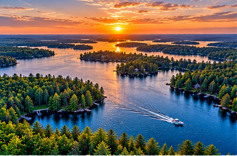 Forest lake in the Wisconsin Northwoods