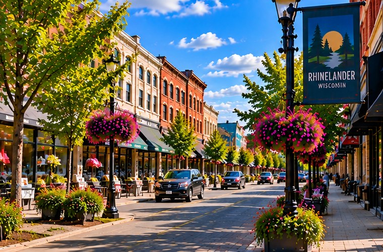 Downtown Rhinelander Wisconsin
