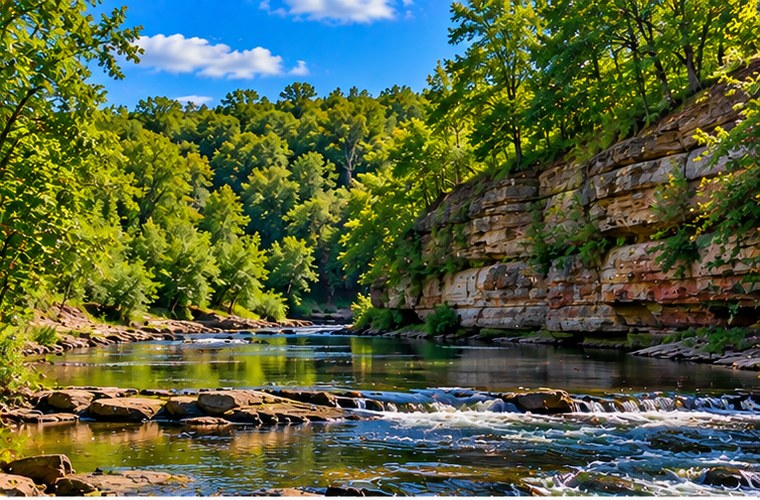 Kinnickinnic River in River Falls Wisconsin