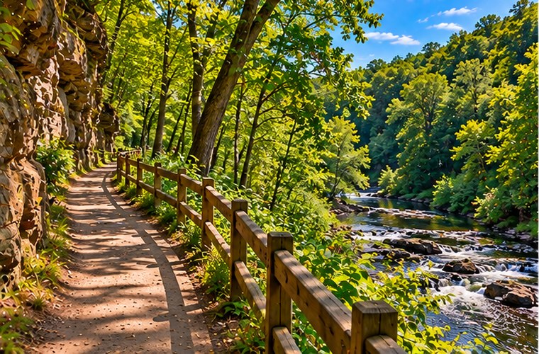 Wooded trail near River Falls Wisconsin