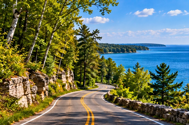 Scenic road trip through Door County Wisconsin