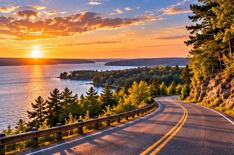 Scenic road through Wisconsin