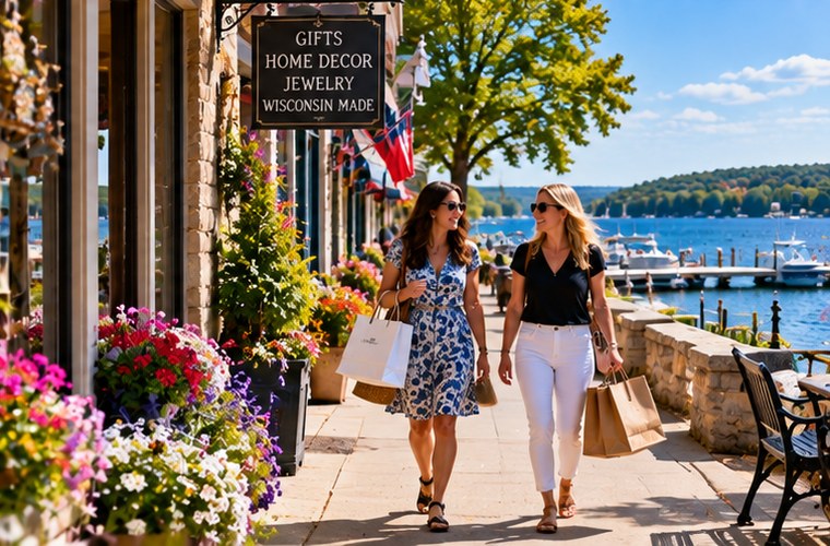 Boutiques and shops in a Wisconsin downtown