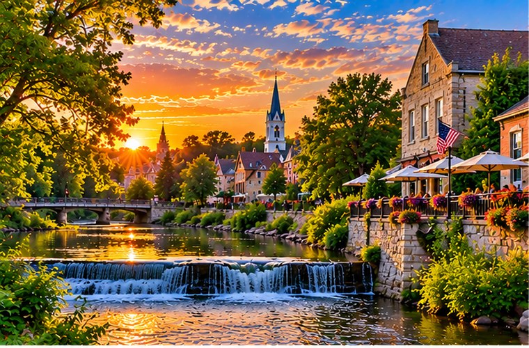 Charming small town in Wisconsin
