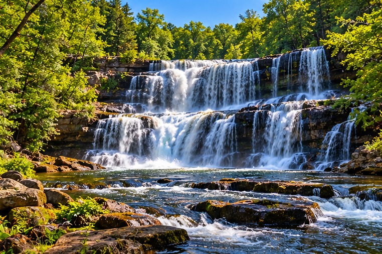 Willow River State Park waterfall Wisconsin