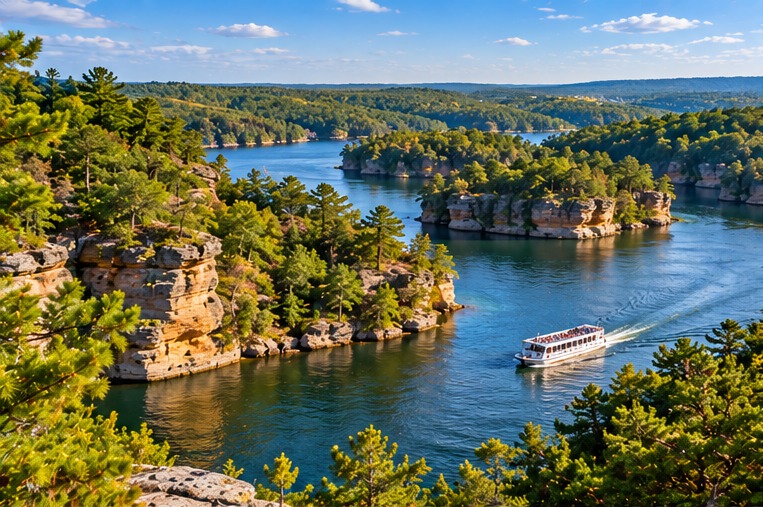 Wisconsin Dells Wisconsin River sandstone scenery